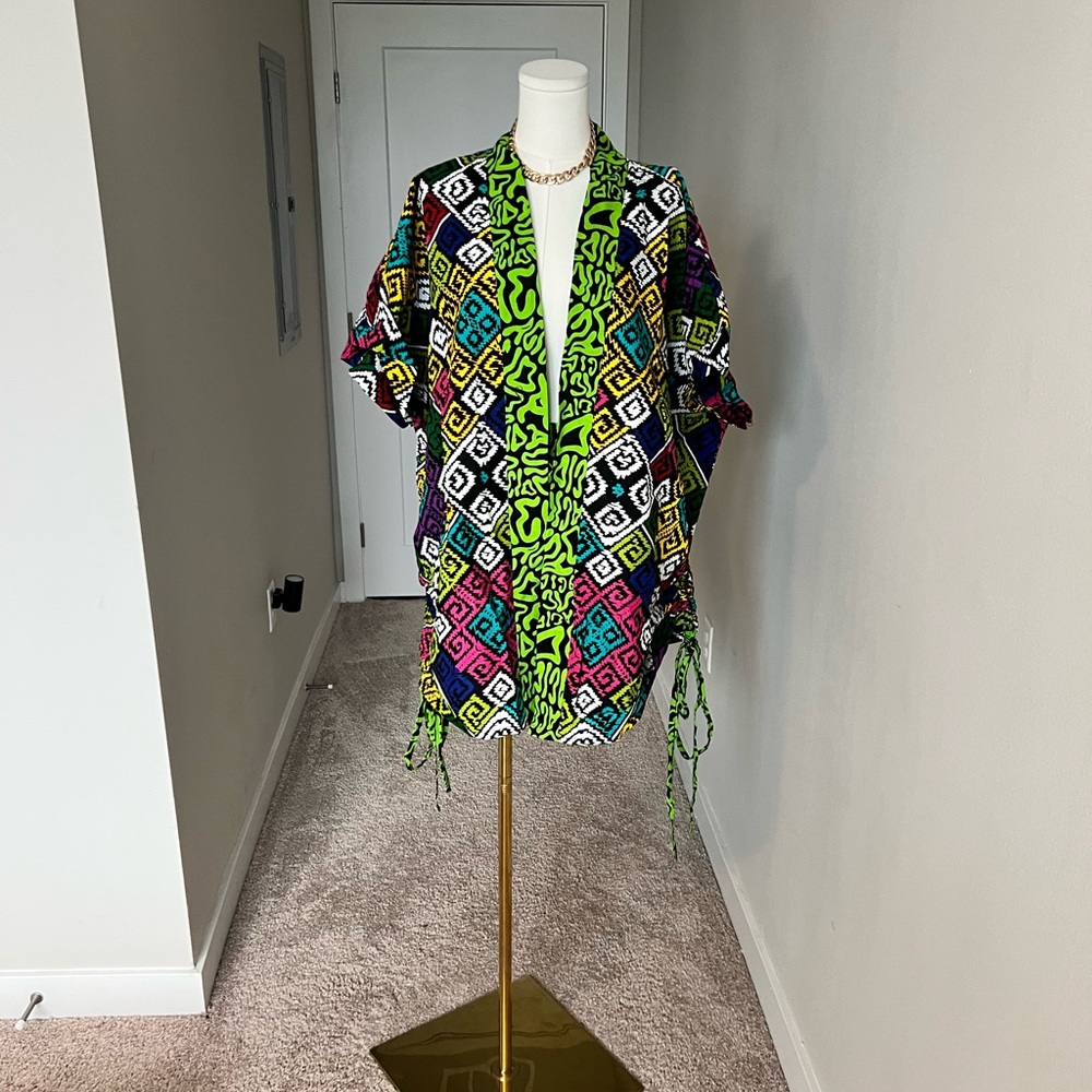 Colorful Geometric Patterned Kimono - Picture 6 of 6
